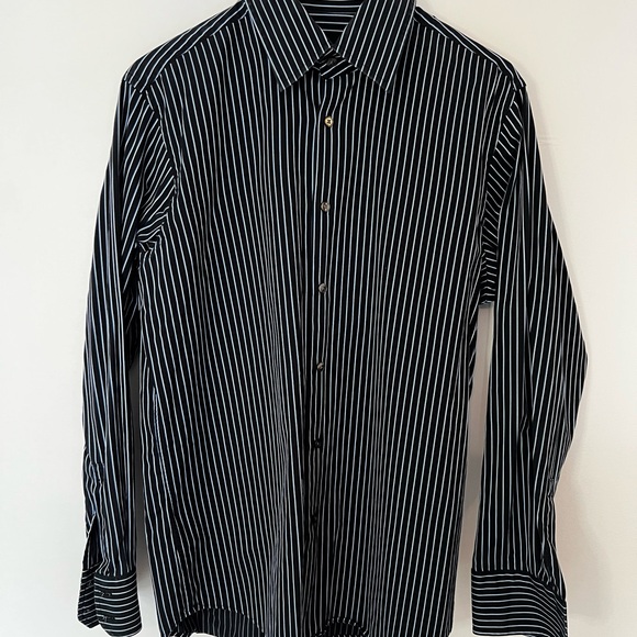 Boss Black and White Striped Dress Shirt - Picture 2 of 7